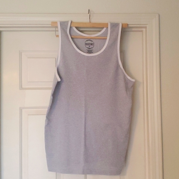 Grey and White Men's Tank Top - Picture 1 of 2